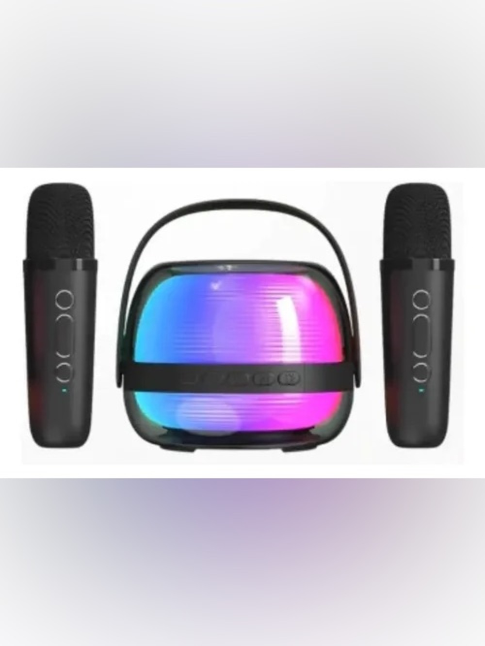 NEW Portable Karaoke Bluetooth Speaker with Lights and 2 Wireless Microphones